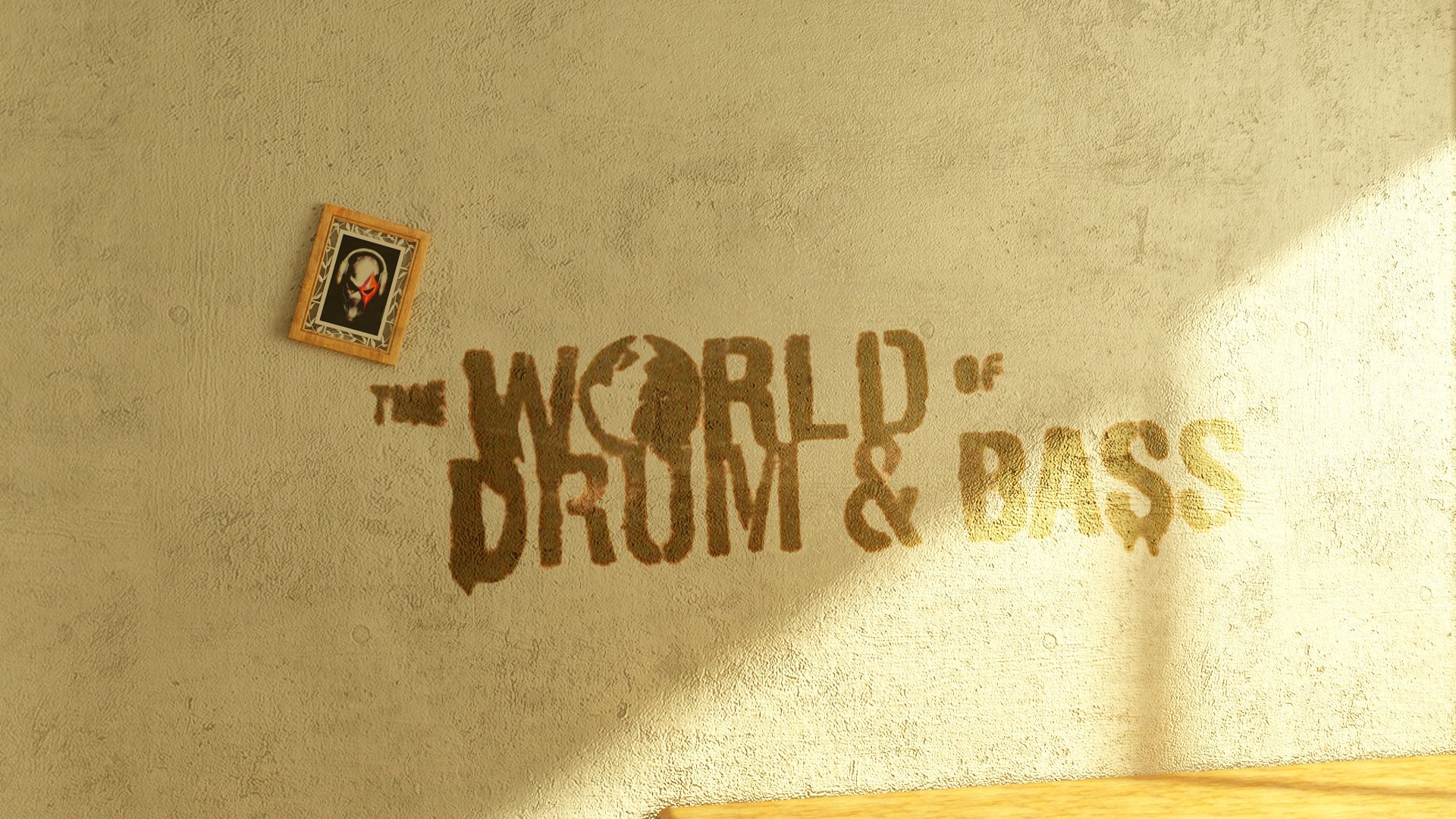 muzyka world dnb drum and bass ściana napis litery obraz