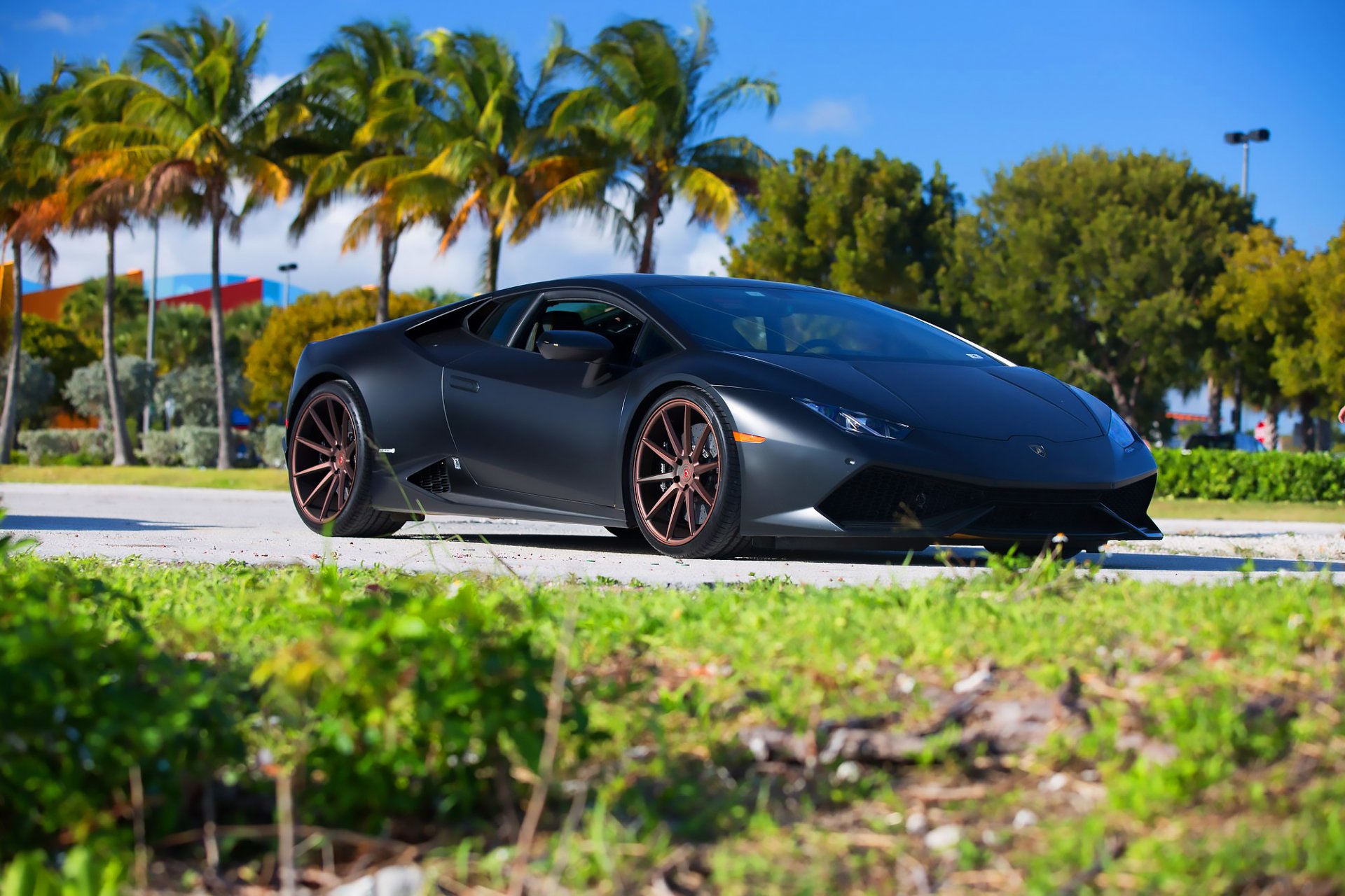 lamborghini urakan lp640-4 vossen ruedas verano sol día superdeportivo