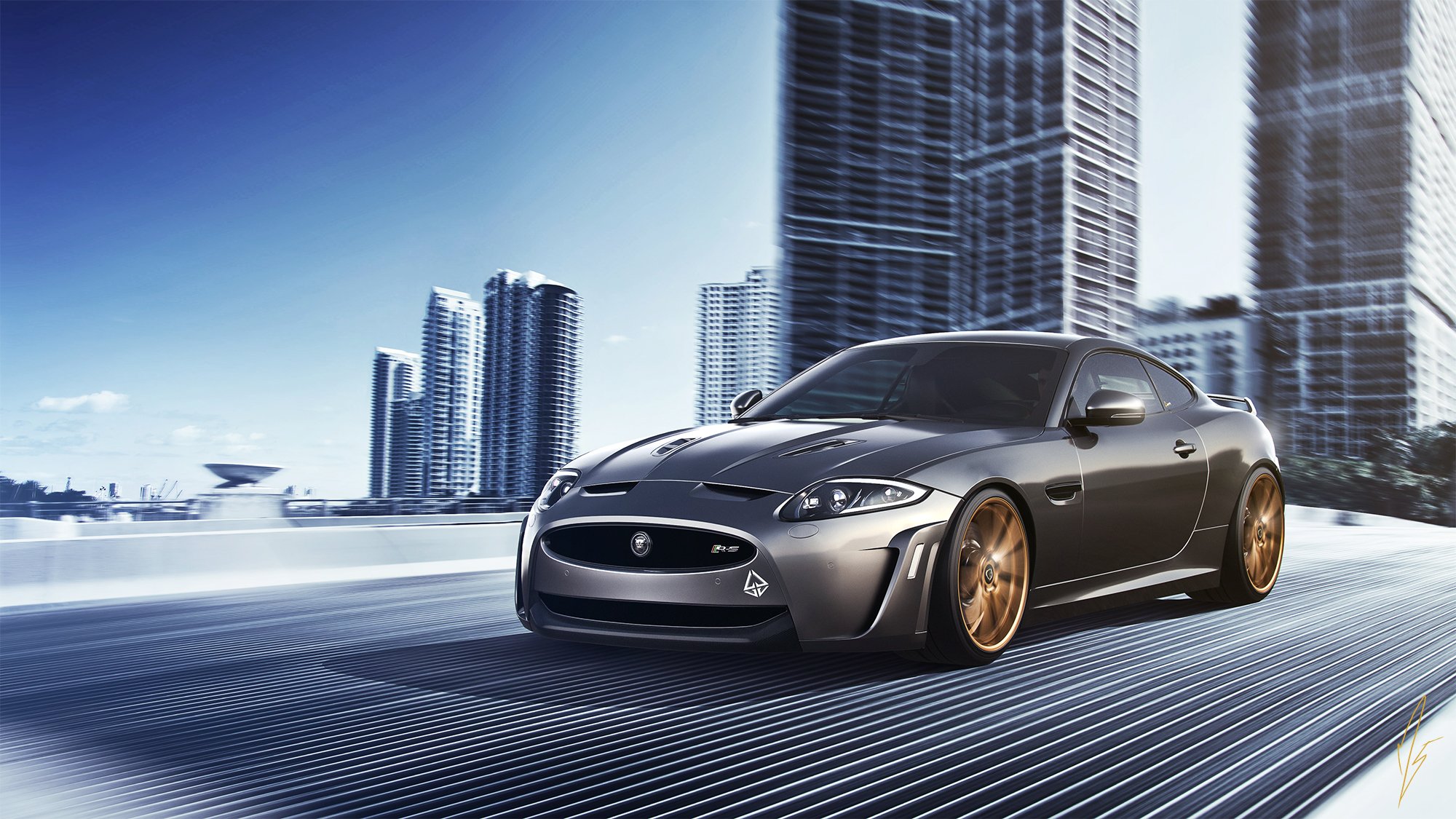 jaguar xkr-s спорт автомобиль город скорость передние дорога