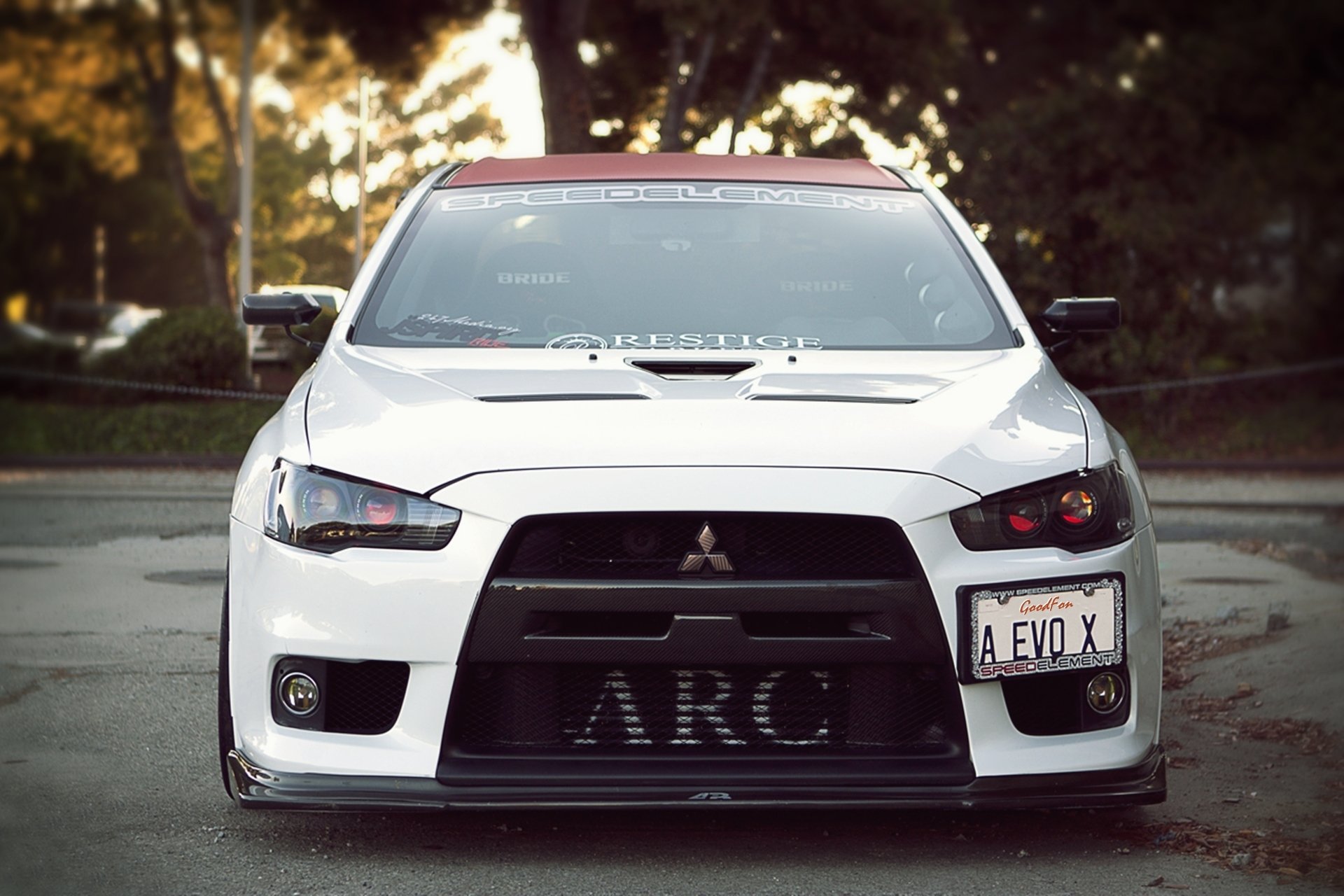 mitsubishi berufe xenon weiß front evo x