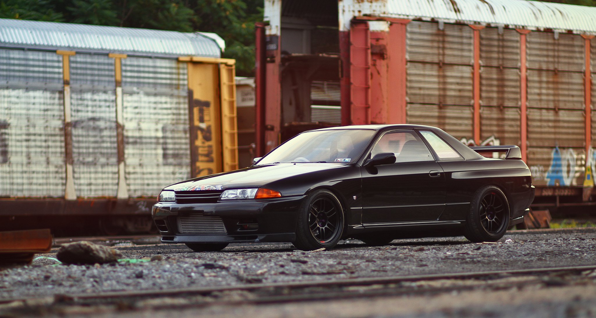 nissan skyline gt-r r32 black tuning nissan skyline