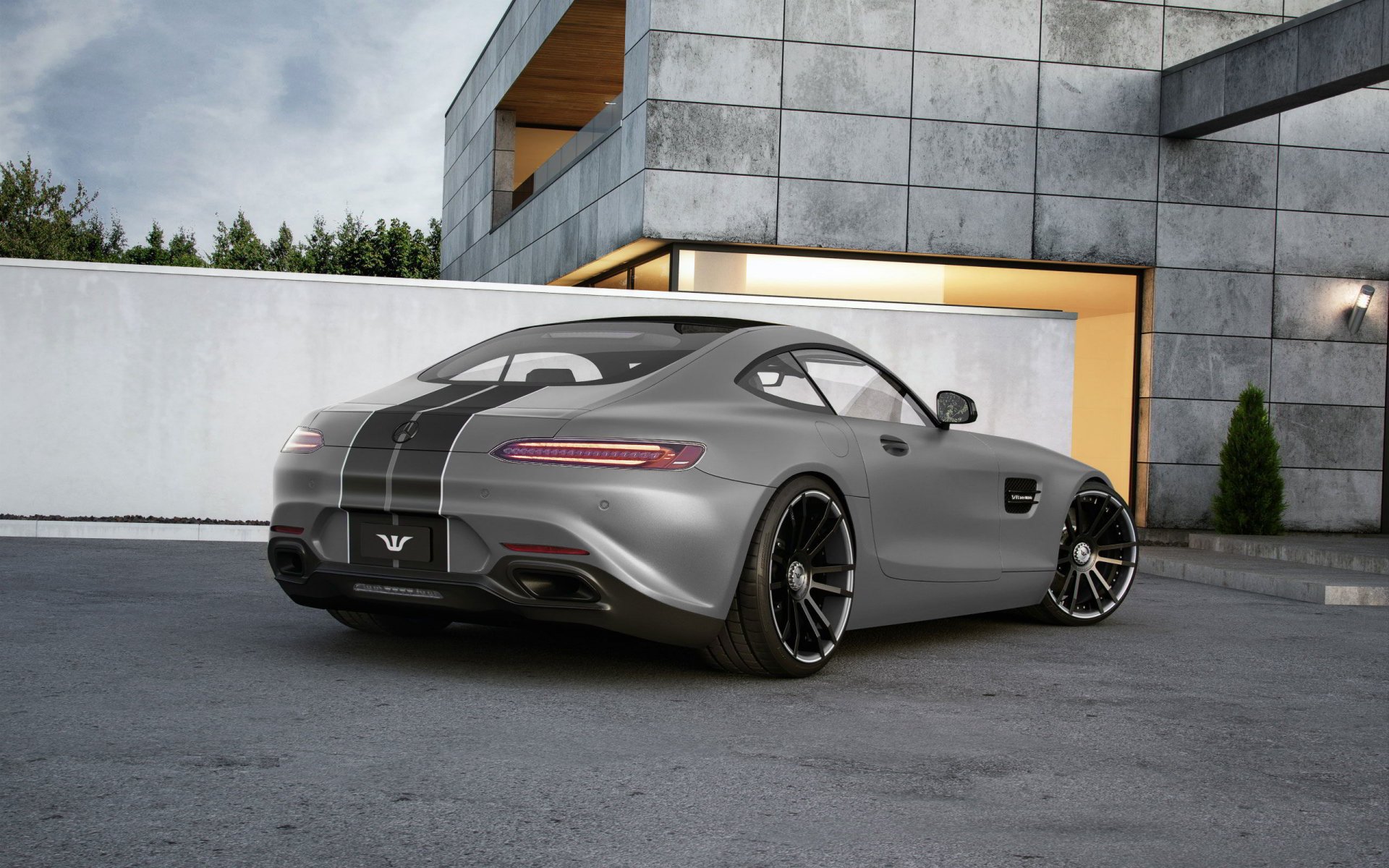 mercedes-benz amg gt tuned wheelsandmore 600hp grey rear