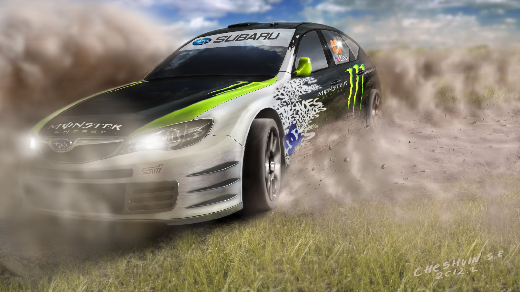 ubaru impreza сти monster energy кен блок искусство