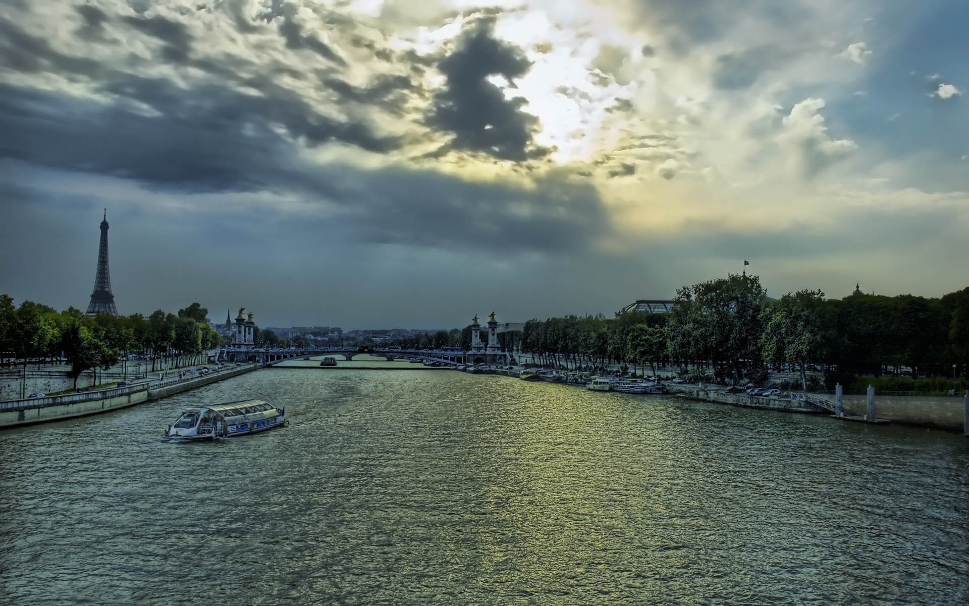 paris seine abend