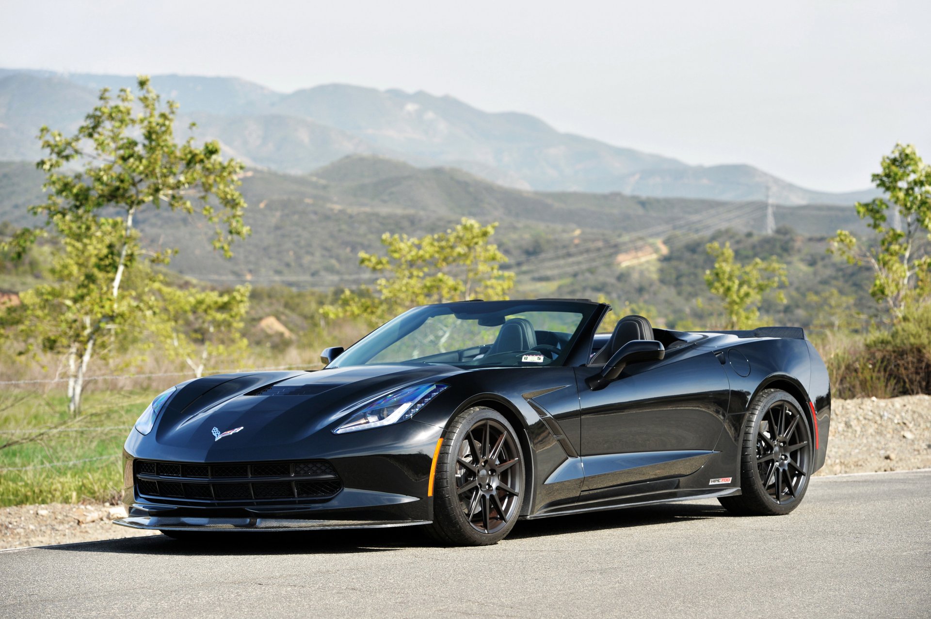 chevrolet tuning corvette c7 stingray hpe700 car black