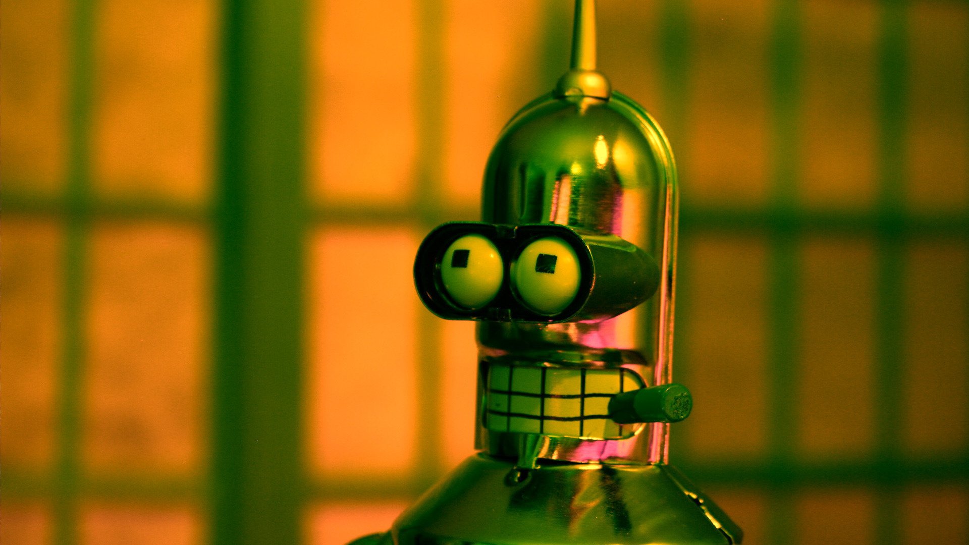 futurama bender metal eyes teeth cigar cyborgs android