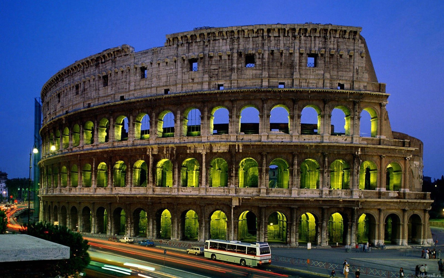 rome krleza the evening the city antiquity attraction colosseum architecture italy ruins the night sky the lights of the city. night