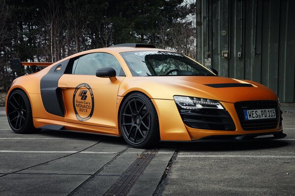 Audi R8 with streamlined design and sporty appearance