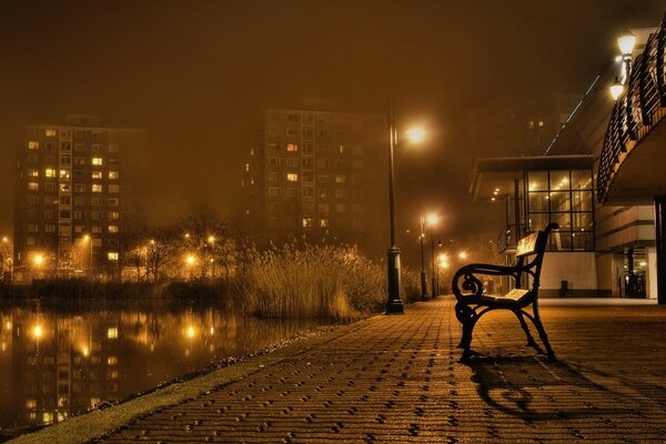 On a dark background, the image of a night street