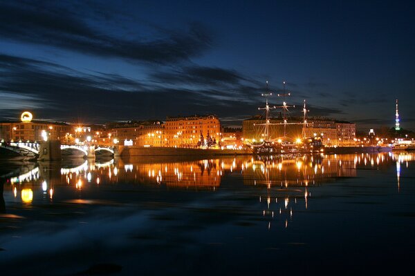 Night lighting in St. Petersburg