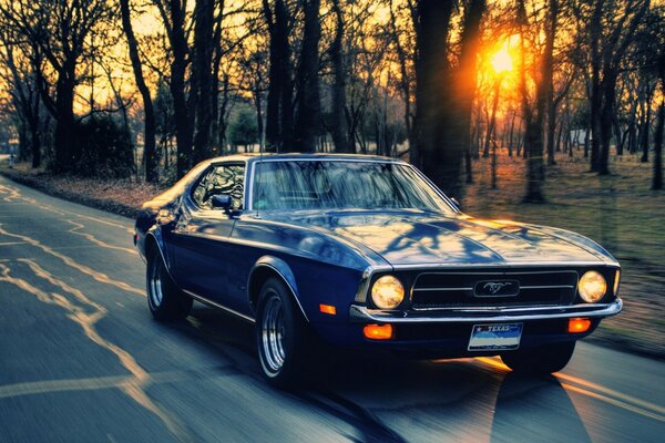 Vieille Ford. Belle photo de la voiture. Voiture de collection. Ford Mustang