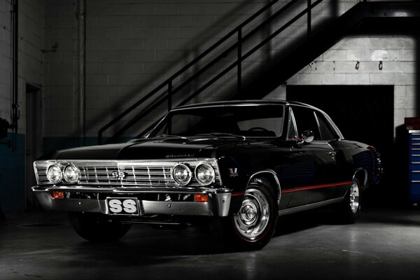 Black Chevrolet Chevelle of the middle class