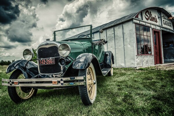 Vintage car. Retro cars. Beautiful photo of an old car