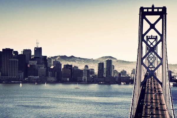 San Francisco Bridge against a cloudy sky