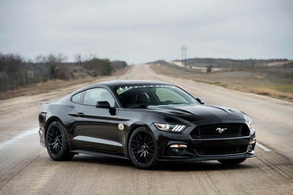 Ford Mustang auf der Straße überladen