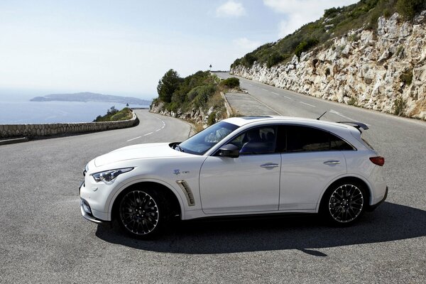 Mountain road and car