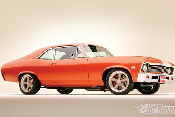 Antique Ford Mustang orange