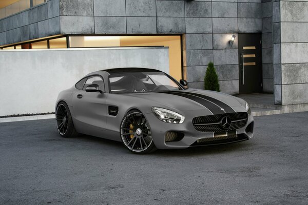 Beautiful Mercedes on the background of a luxurious house