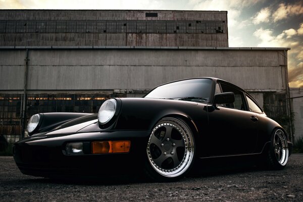 Black stylish Porsche carrera 2