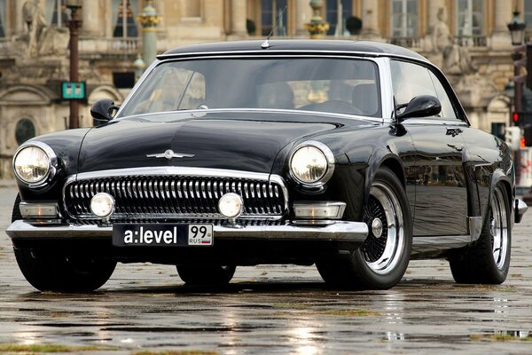 Classic black Volga car