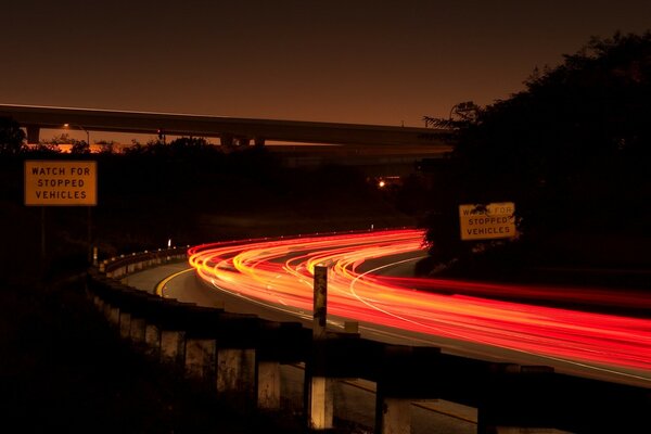 Nacht auto weg licht