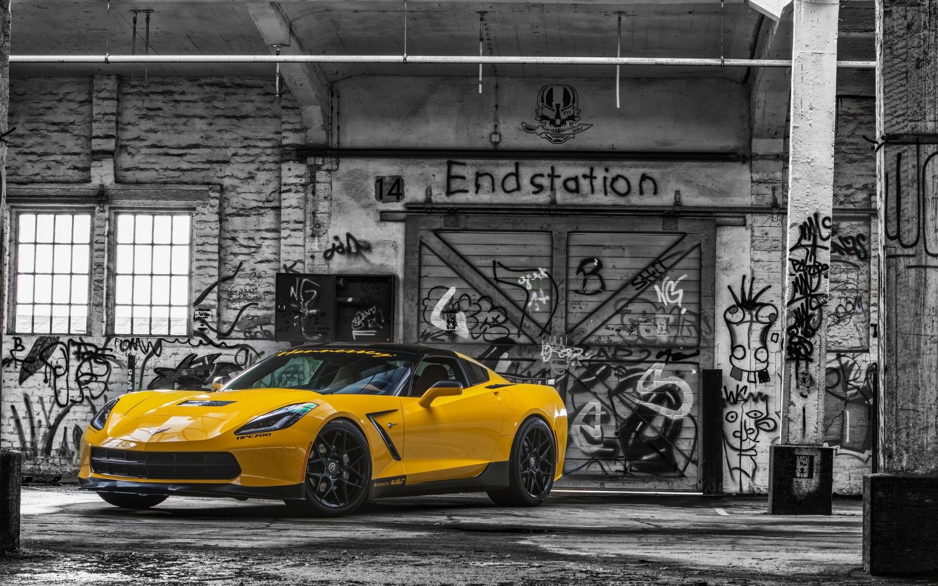 2015 ruffer wydajność chevrolet corvette stingray hpe700 c7 chevrolet stingray żółty grafitowy brama