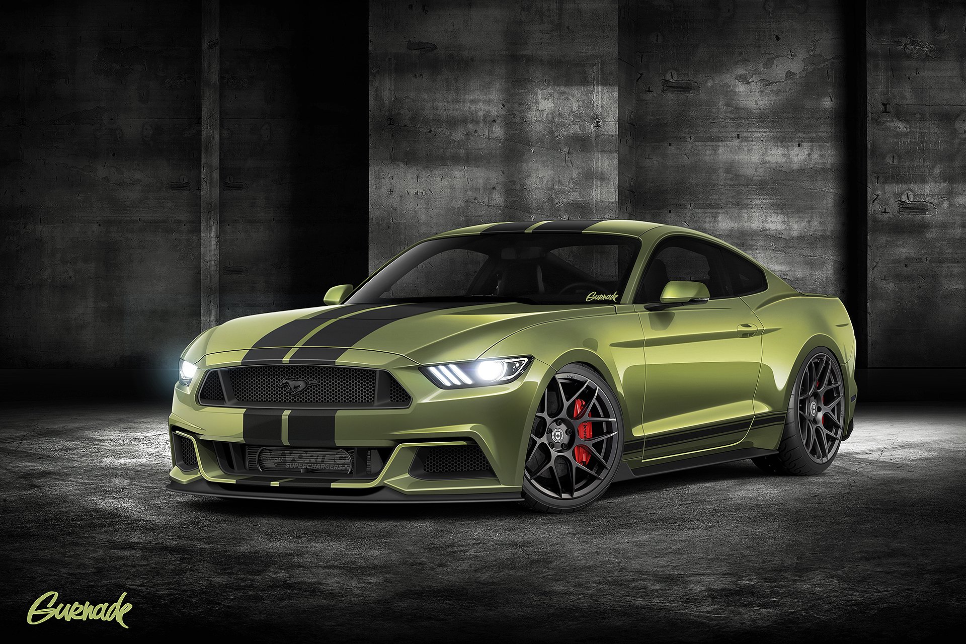 ford mustang gt por gurnade verde