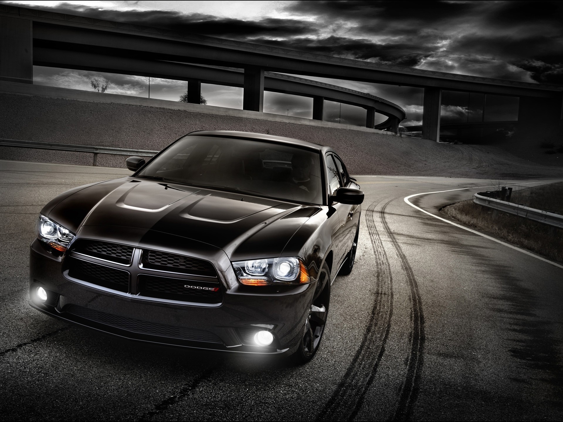 vehicles dodge black muscle car