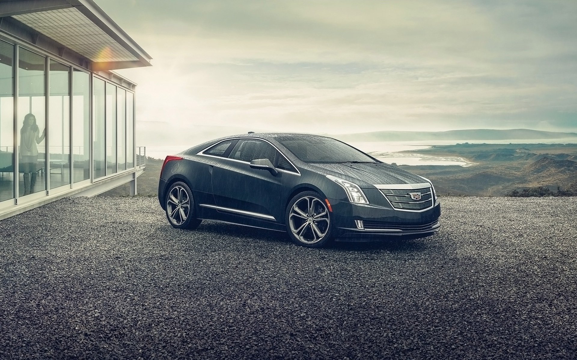 cadillac elr cadillac elr coupé frente chica fondo