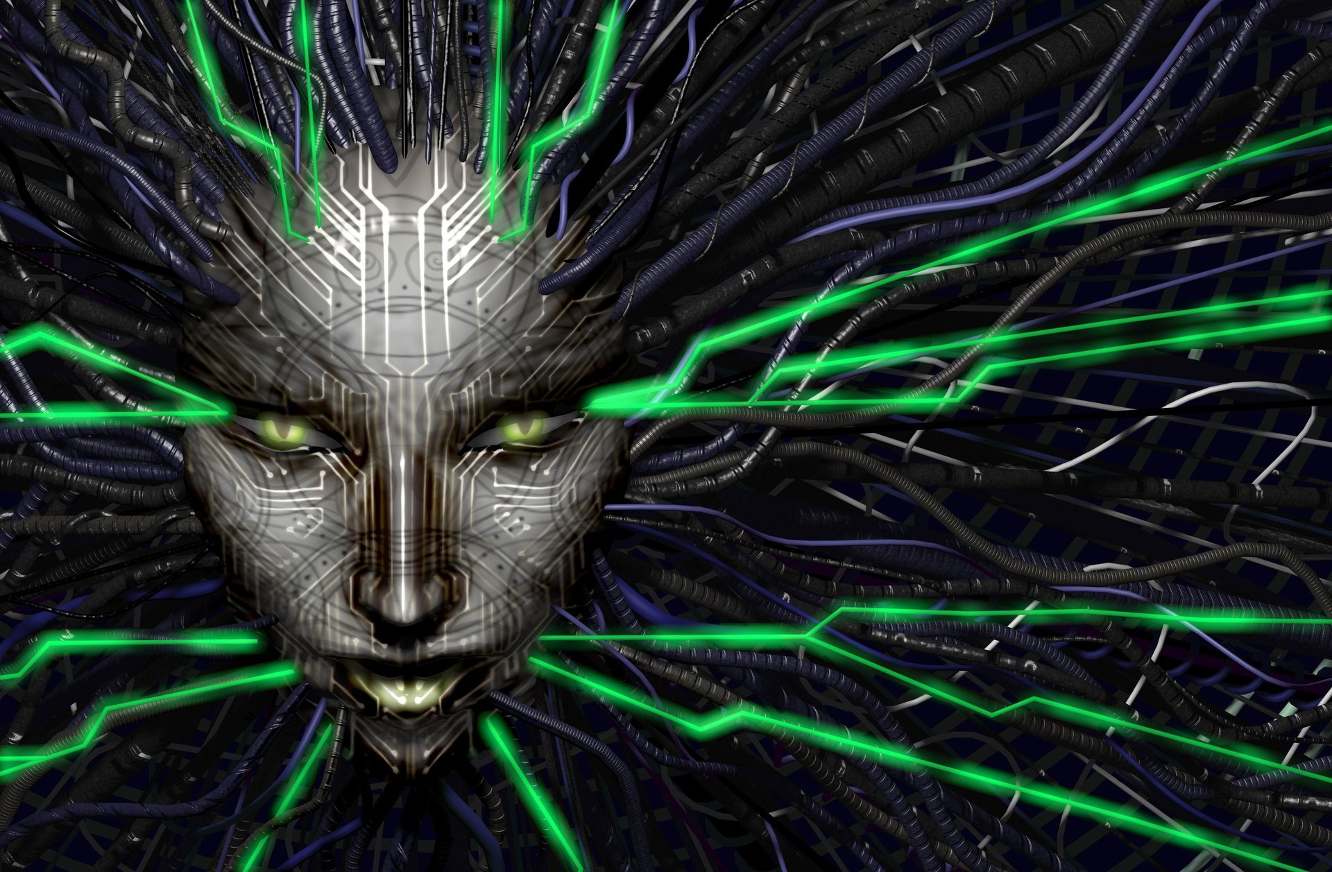 ystem shock 2 shodan ai mind machine drawings anime face