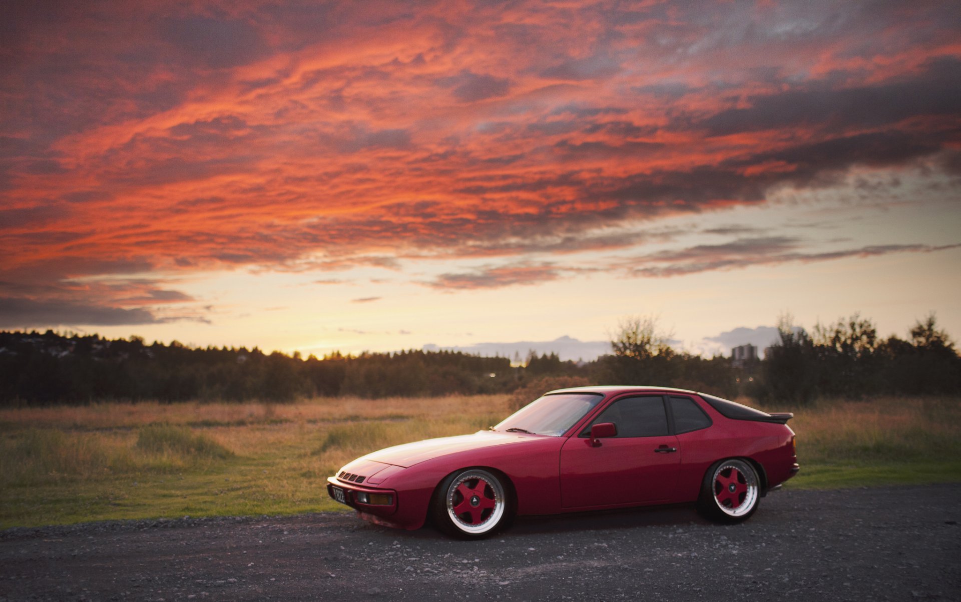 porsche turbo red porsche red sunset