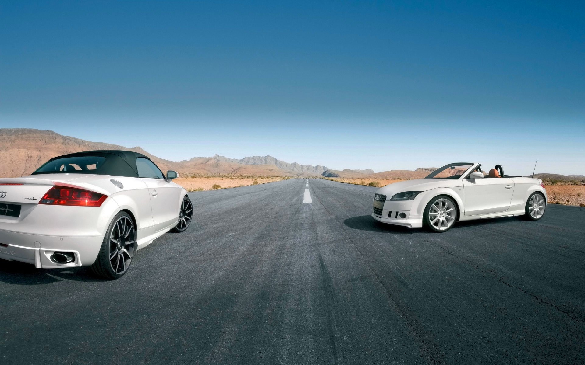 audi tt car convertible two road machine white sky day