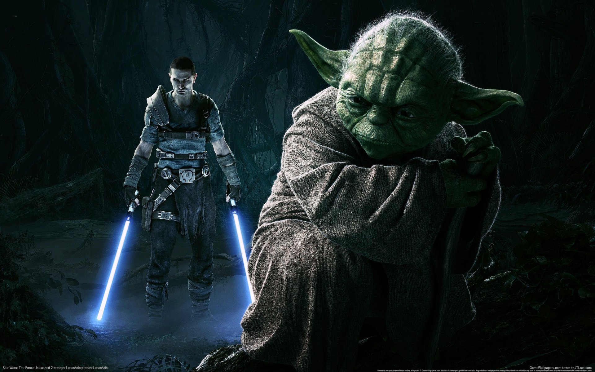 tar wars dagobah the force unleashed ii star wars the force unbridled starkiller yoda lightsabers ears goblin darkness movies drawings anime men-a