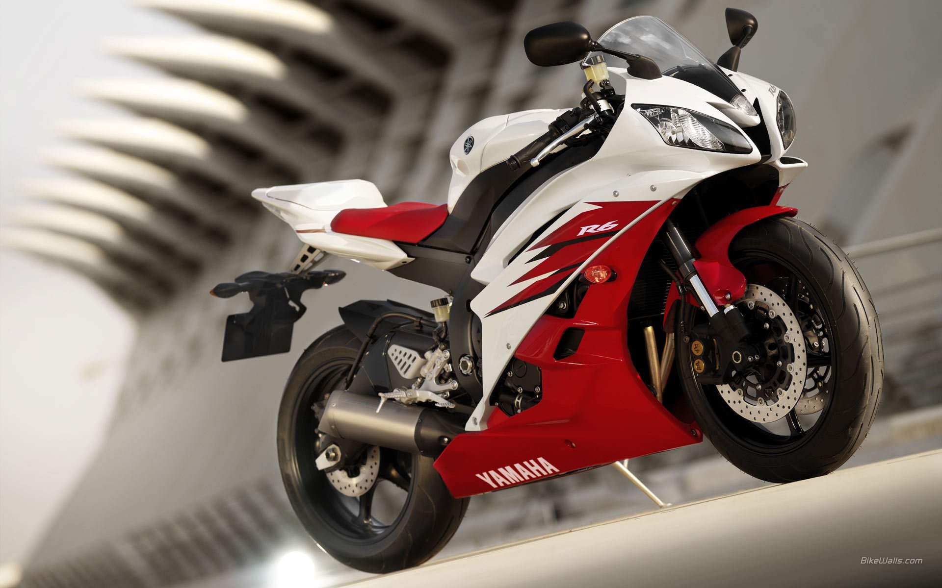 yamaha yzf-r6 2009 sportbike blanco rojo motocicleta moto r6 motobike hi-tech bicicleta mototransporte