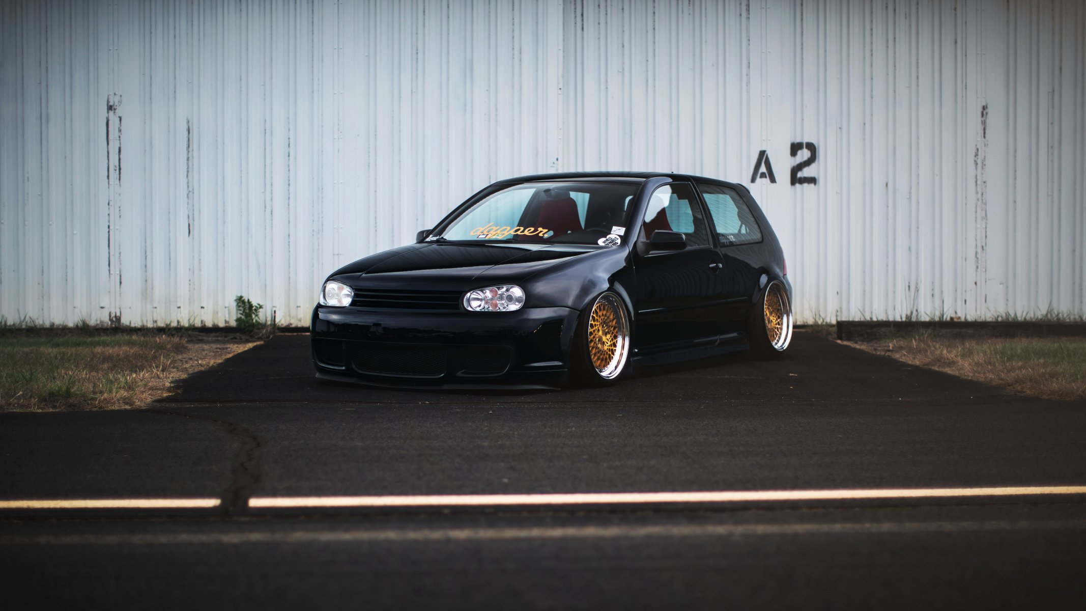 volkswagen golf vw r32 black low tuning dapper