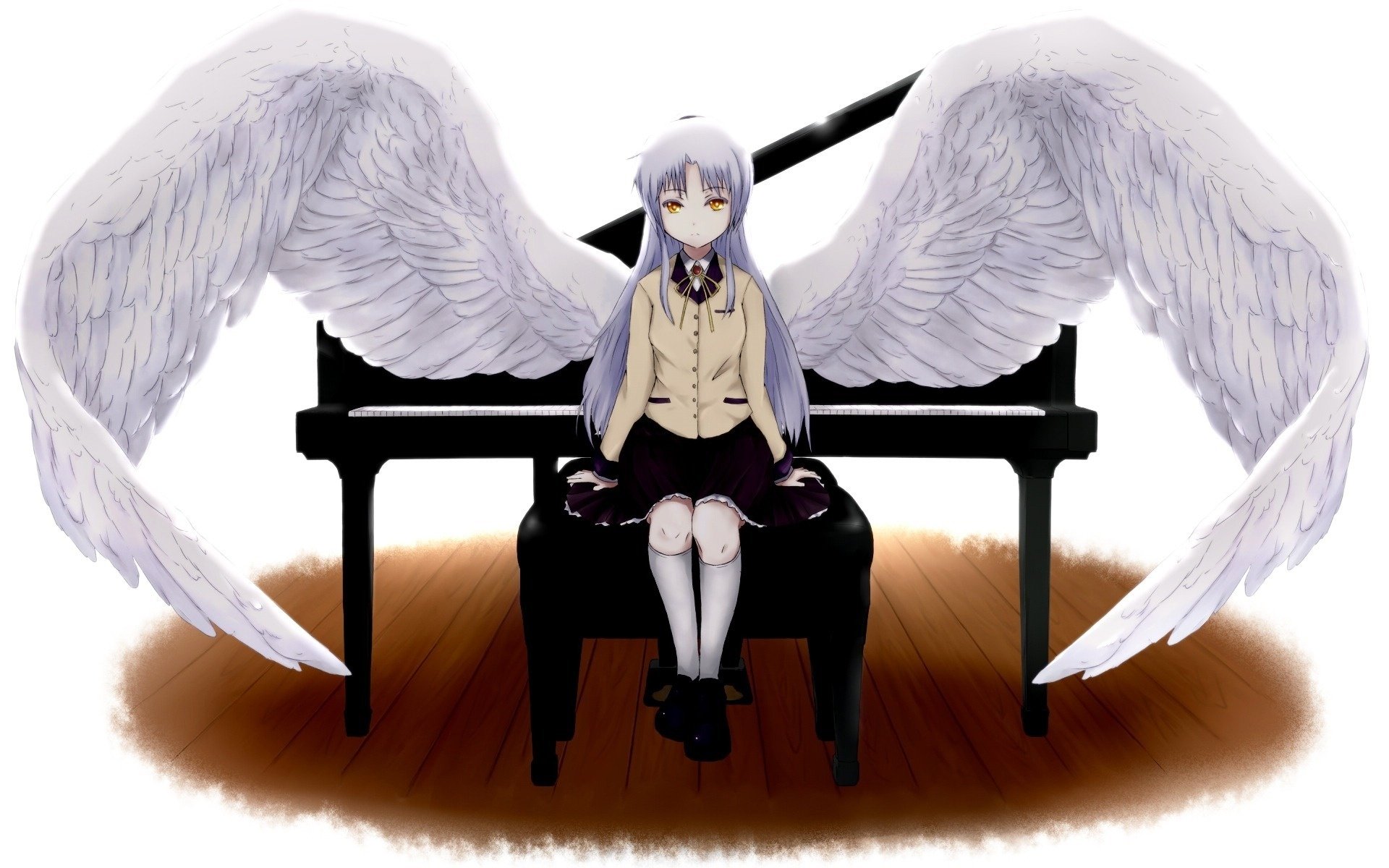 agel angelok-a piano wings angel beats angel rhythms anime chair girl angel drawings girls-a