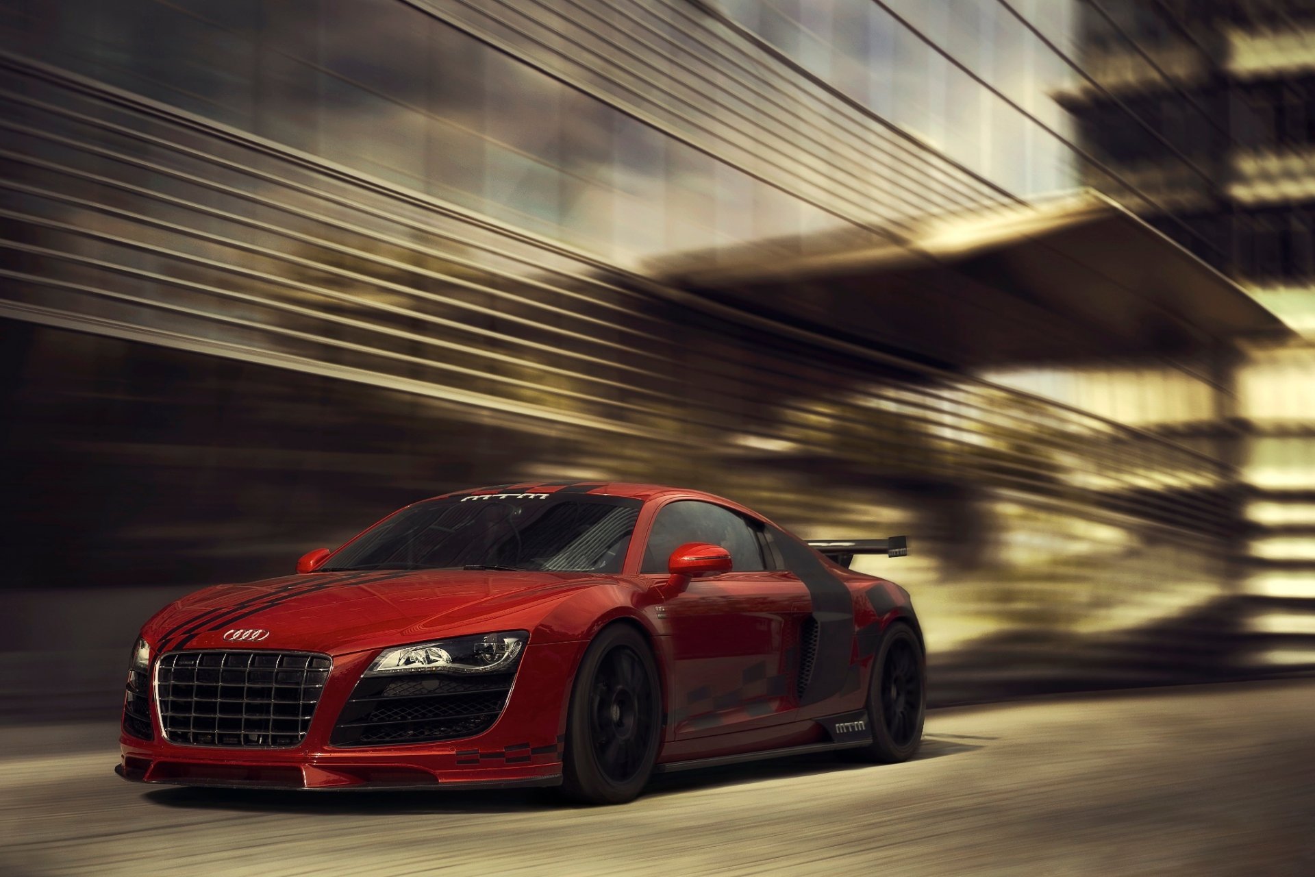 audi r8 mtm rojo frente kit de carrocería