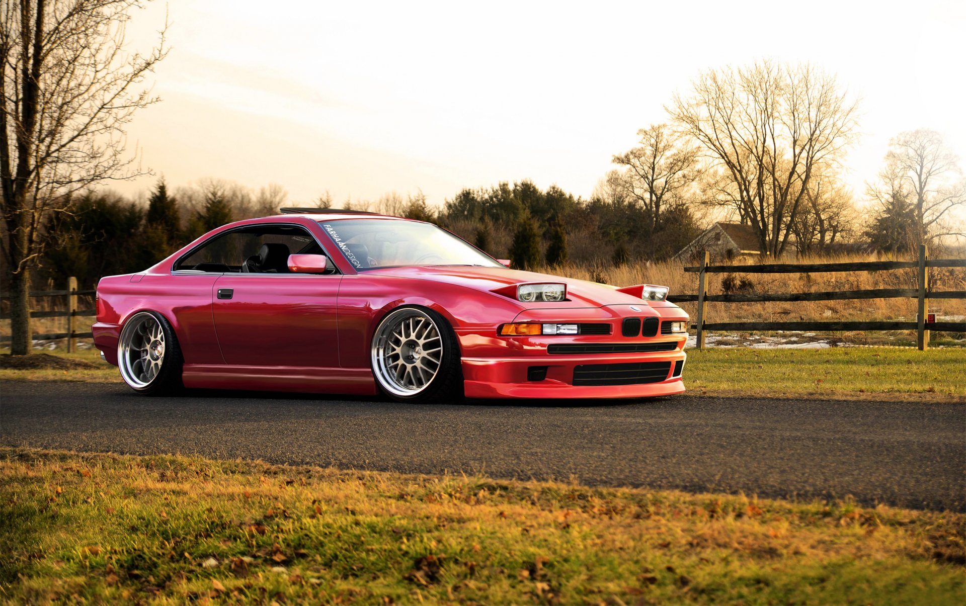 bmw 850 csi 8 series car red stance