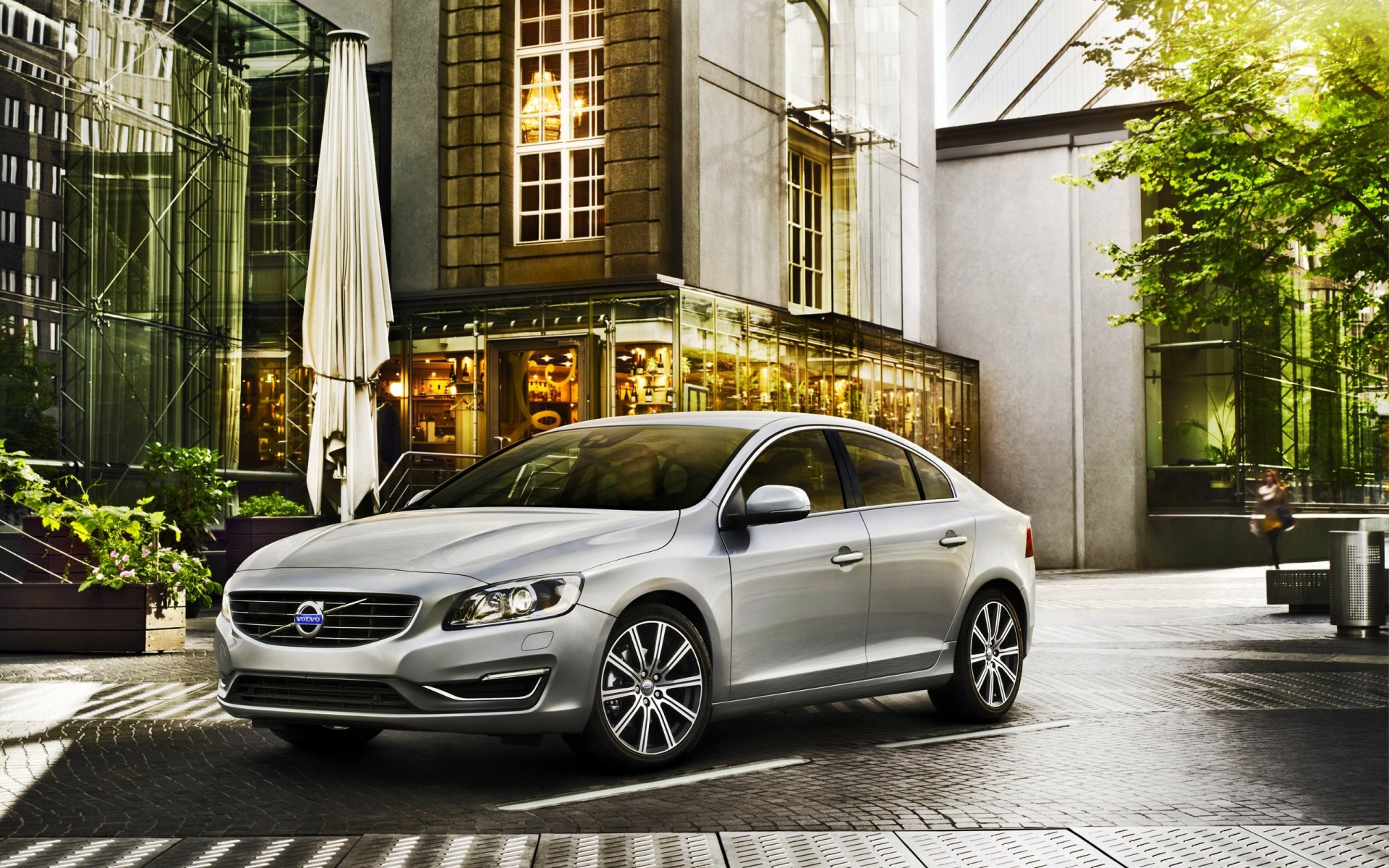 volvo s60 авто серый передок город