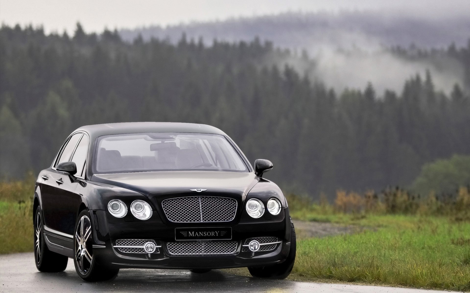 bentley fly auto luksusowy przód czarny sedan reflektory samochód