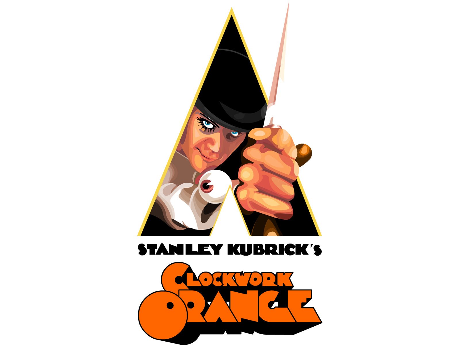 arancia meccanica clockwork orange malcolm mcdowell stanley kubrick anthony burgess disegno eroe film