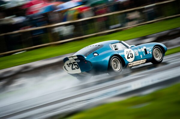 Shelby cobra car on the track