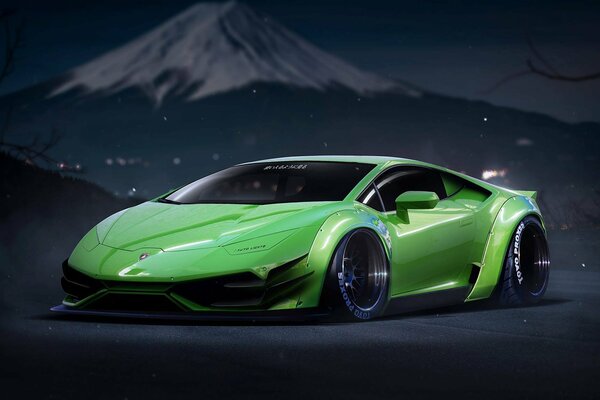 Bestia superdeportiva verde-lamborghini lp640-4