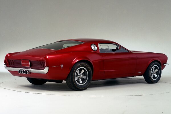 New sparkling mustang on a white background