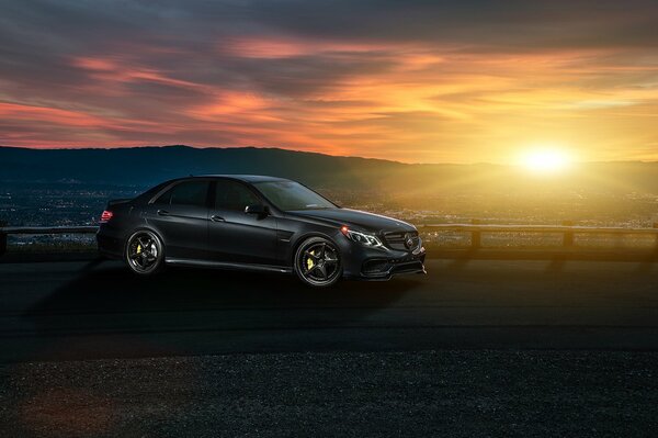 Mercedes-benz car in harmony with nature