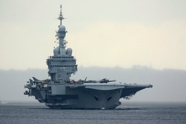 Aircraft carrier in France close-up