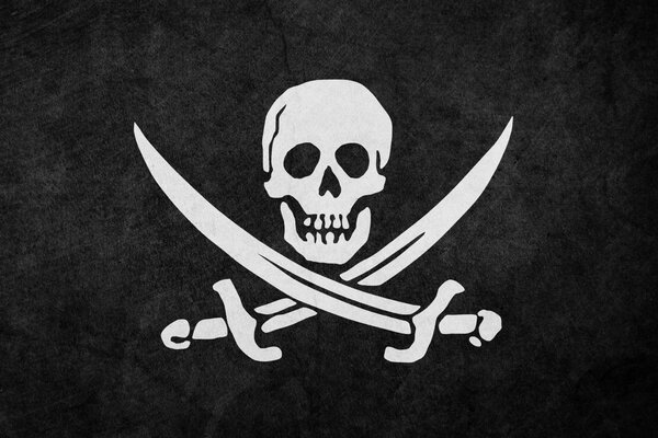 Pirate flag with skull and swords