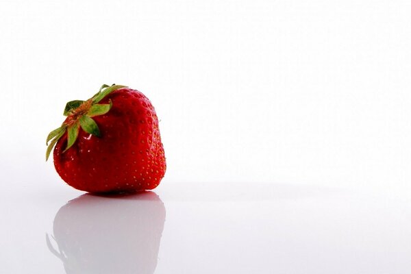 Minimalisme à la fraise ou rouge sur blanc