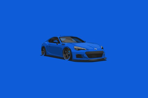 Subaru brz Auto auf blauem Hintergrund