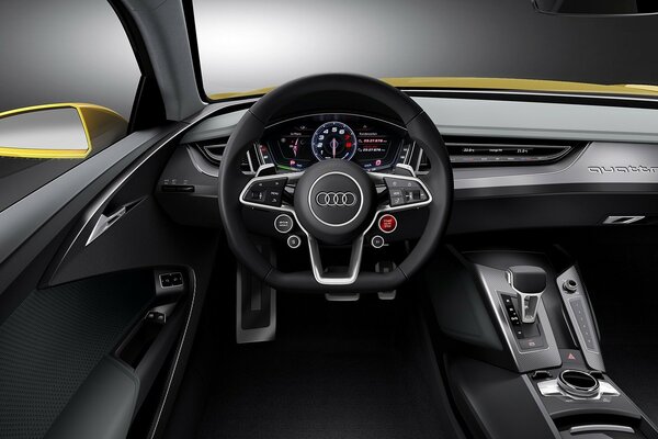 Inside the audi car is very cool